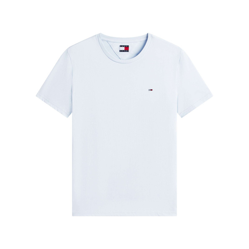 Tommy Jeans - T-shirt Ciel Uni Avec Une Coupe Droite Et Des Manches Courtes - Bleu Clair Tommy Jeans - T-shirt Ciel Uni Avec Une Coupe Droite Et Des Manches Courtes - Bleu Clair