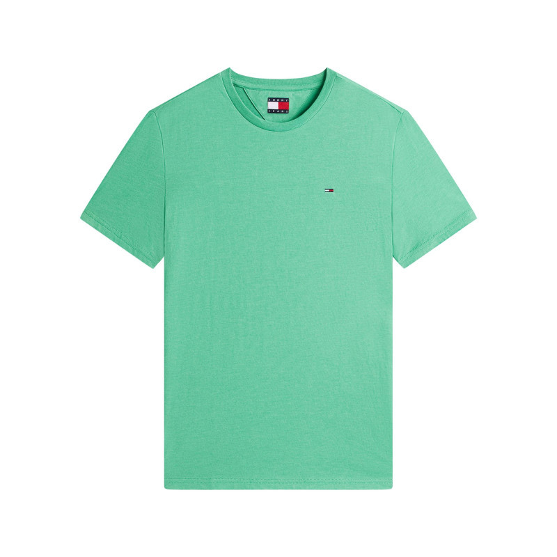 Tommy Jeans - T-shirt Vert Uni Avec Une Coupe Droite Et Des Manches Courtes - Vert Tommy Jeans - T-shirt Vert Uni Avec Une Coupe Droite Et Des Manches Courtes - Vert
