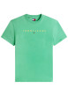 Thumbnail T-shirt en coton vert uni avec une coupe droite et un col rond