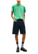 Thumbnail T-shirt en coton vert uni avec une coupe droite et un col rond - Image 4