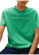 Thumbnail T-shirt en coton vert uni avec une coupe droite et un col rond - Image 5