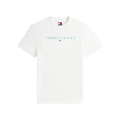 T-shirt en coton écru uni avec une coupe droite...