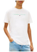 Thumbnail T-shirt en coton écru uni avec une coupe droite et un col rond - Image 2