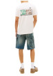 Thumbnail T-shirt en coton beige imprimé avec une coupe droite et un col rond - Image 3