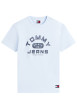Thumbnail T-shirt en coton ciel imprimé avec une coupe droite et un col rond