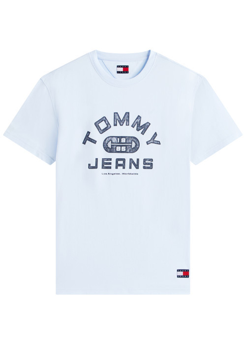 T-shirt en coton ciel imprimé avec une coupe...