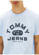 Thumbnail T-shirt en coton ciel imprimé avec une coupe droite et un col rond - Image 5
