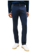 Thumbnail Pantalon Chino en coton marine uni avec une coupe slim à zip et à bouton