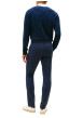 Thumbnail Pantalon Chino en coton marine uni avec une coupe slim à zip et à bouton - Image 2