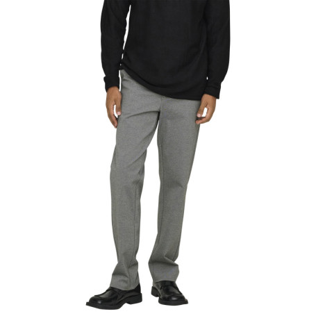Pantalon Chino gris uni avec une coupe droite à...