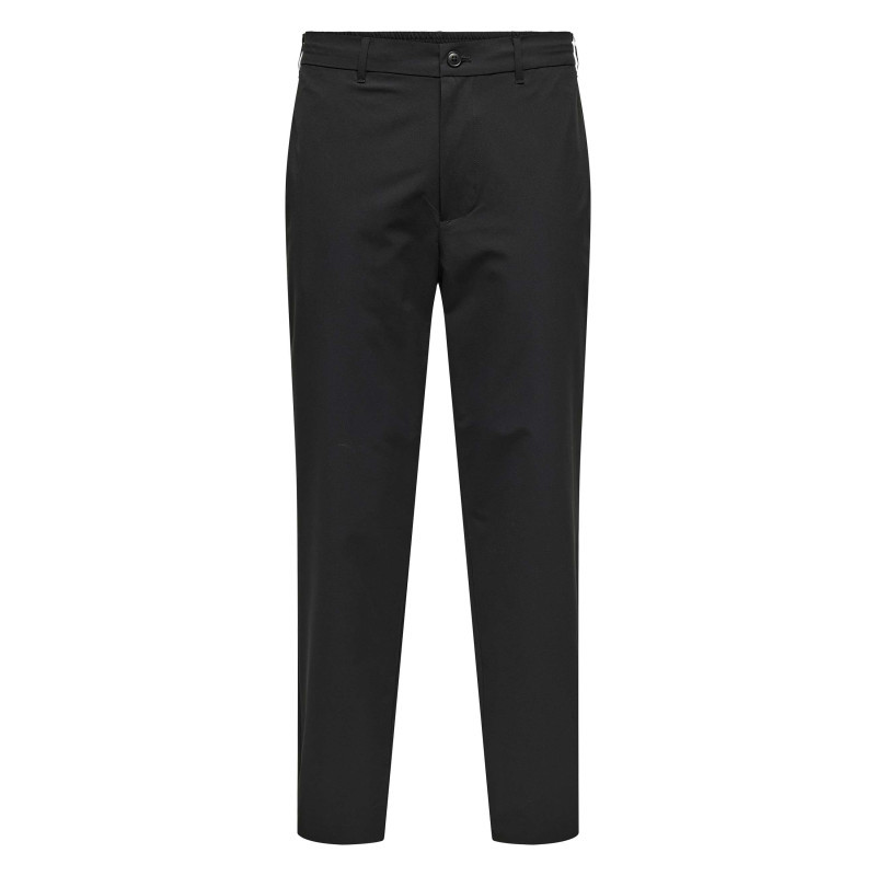 Only&sons - Pantalon Chino Noir Uni Avec Une Coupe Droite à Zip Et à Bouton - Noir