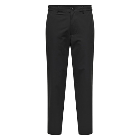 Pantalon Chino noir uni avec une coupe droite à...