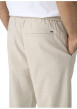 Thumbnail Pantalon Jogging en coton et lin mélangé écru uni avec une coupe droite - Image 4