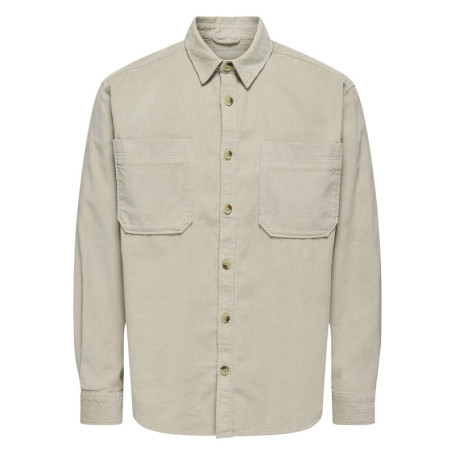 Chemise écrue unie en coton avec une coupe...