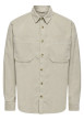 Thumbnail Chemise écrue unie en coton avec une coupe droite et un col à revers