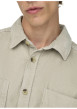 Thumbnail Chemise écrue unie en coton avec une coupe droite et un col à revers - Image 8