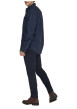 Thumbnail Chemise indigo unie en coton avec une coupe droite et un col à revers - Image 4