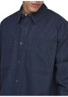 Thumbnail Chemise indigo unie en coton avec une coupe droite et un col à revers - Image 5