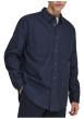 Thumbnail Chemise indigo unie en coton avec une coupe droite et un col à revers - Image 6