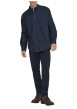 Thumbnail Chemise indigo unie en coton avec une coupe droite et un col à revers - Image 7