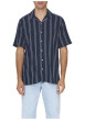 Thumbnail Chemise marine à rayures avec une coupe droite et un col à revers - Image 5