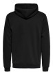 Thumbnail Sweat noir uni en coton mélangé avec une coupe droite et un col à capuche - Image 2