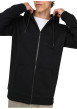 Thumbnail Sweat noir uni en coton mélangé avec une coupe droite et un col à capuche - Image 6