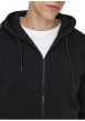Thumbnail Sweat noir uni en coton mélangé avec une coupe droite et un col à capuche - Image 7