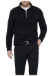 Thumbnail Sweat noir uni en coton mélangé avec une coupe droite et un col camionneur - Image 3