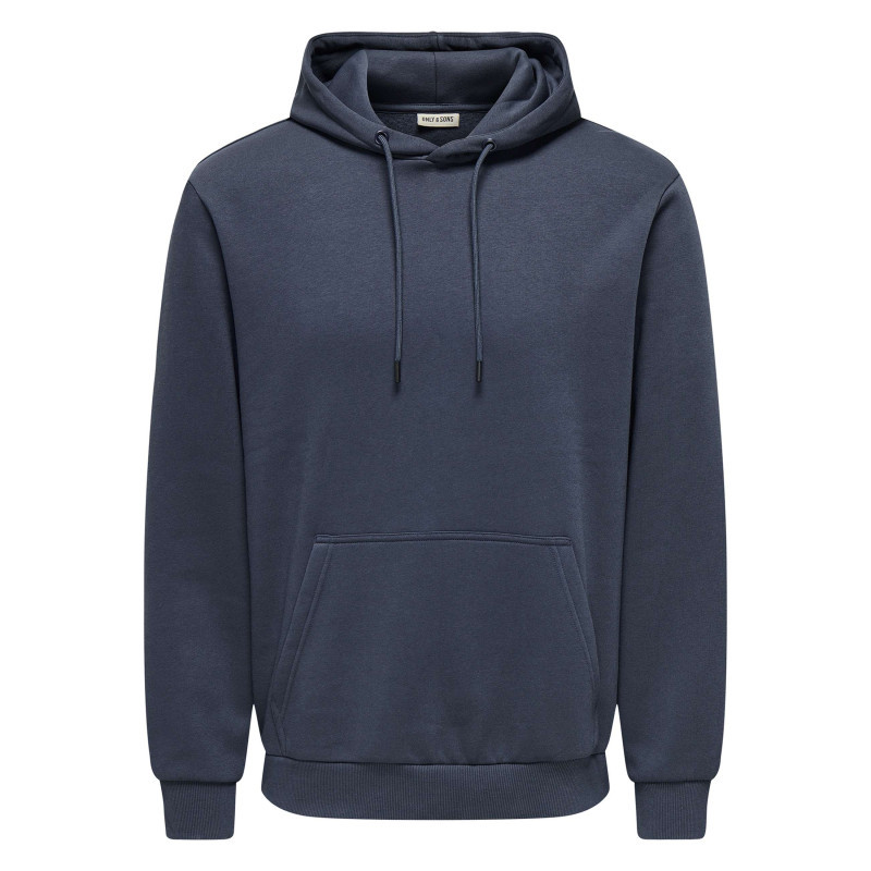 Only&sons - Sweat Marine Uni Avec Une Coupe Droite Et Un Col à Capuche - Bleu Foncé
