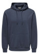 Thumbnail Sweat marine uni avec une coupe droite et un col à capuche