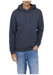 Thumbnail Sweat marine uni avec une coupe droite et un col à capuche - Image 2