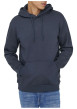 Thumbnail Sweat marine uni avec une coupe droite et un col à capuche - Image 4