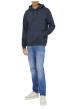 Thumbnail Sweat marine uni avec une coupe droite et un col à capuche - Image 5