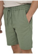 Thumbnail Short vert uni en coton et lin mélangé avec une coupe droite - Image 3