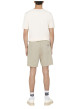 Thumbnail Short Jogging écru uni en coton avec une coupe droite et revêtement en velours - Image 2