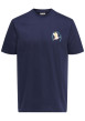 Thumbnail T-shirt en coton biologique marine à imprimé avec une coupe droite