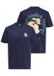 Thumbnail T-shirt en coton biologique marine à imprimé avec une coupe droite - Image 3