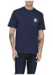Thumbnail T-shirt en coton biologique marine à imprimé avec une coupe droite - Image 4