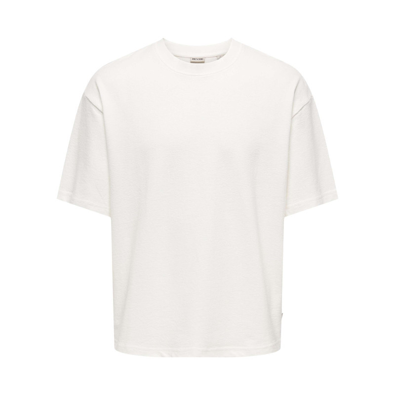 Only&sons - T-shirt En Coton écru Uni Avec Une Coupe Oversize Et Un Col Rond - Beige Only&sons - T-shirt En Coton écru Uni Avec Une Coupe Oversize Et Un Col Rond - Beige
