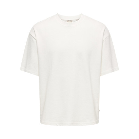 T-shirt en coton écru uni avec une coupe...