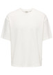 Thumbnail T-shirt en coton écru uni avec une coupe oversize et un col rond
