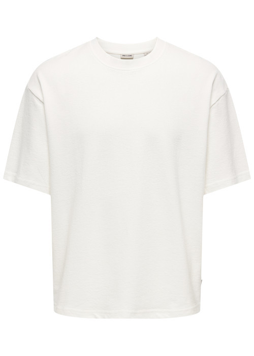 T-shirt en coton écru uni avec une coupe...
