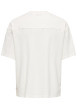 Thumbnail T-shirt en coton écru uni avec une coupe oversize et un col rond - Image 2