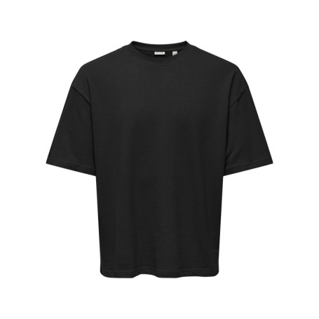 T-shirt en coton noir uni avec une coupe...