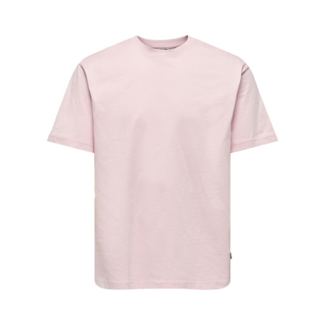T-shirt en coton biologique rose uni avec une...