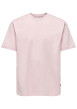 Thumbnail T-shirt en coton biologique rose uni avec une coupe droite et un col rond