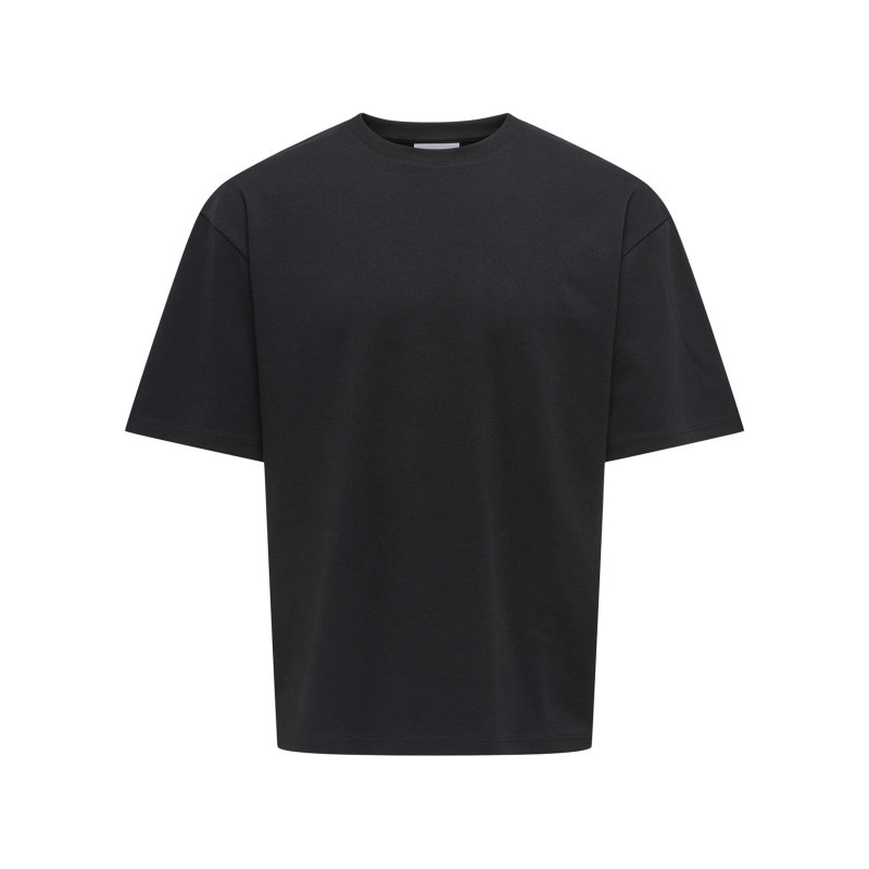 Only&sons - T-shirt Noir Uni Avec Une Coupe Droite Et Des Manches Courtes - Noir Only&sons - T-shirt Noir Uni Avec Une Coupe Droite Et Des Manches Courtes - Noir