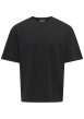 Thumbnail T-shirt noir uni avec une coupe droite et des manches courtes