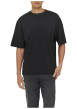 Thumbnail T-shirt noir uni avec une coupe droite et des manches courtes - Image 3